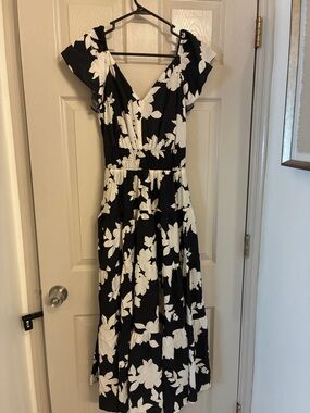 Rachel Zoe Black and White Floral Maxi Dress